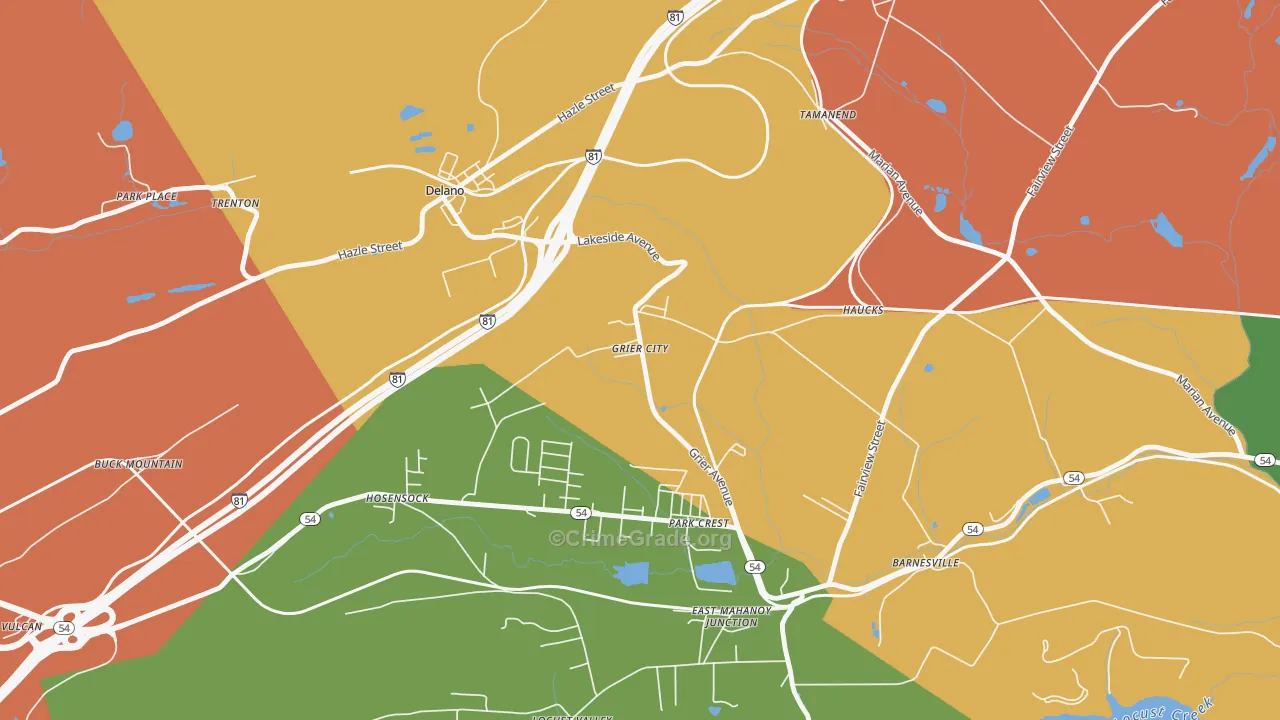 Grier City, PA Map of Arson Rates