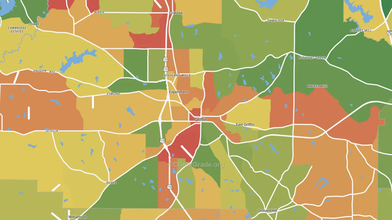 Griffin, GA Map of Arson Rates