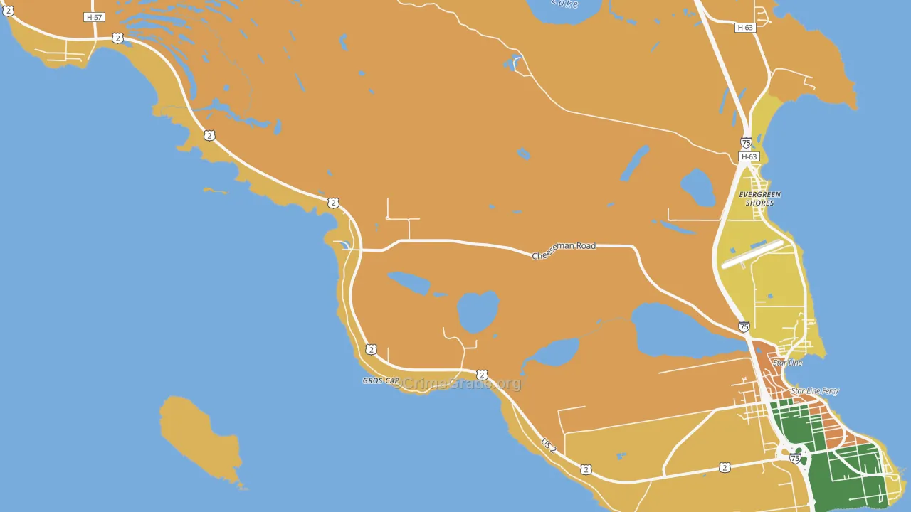 Gros Cap, MI Map of Arson Rates