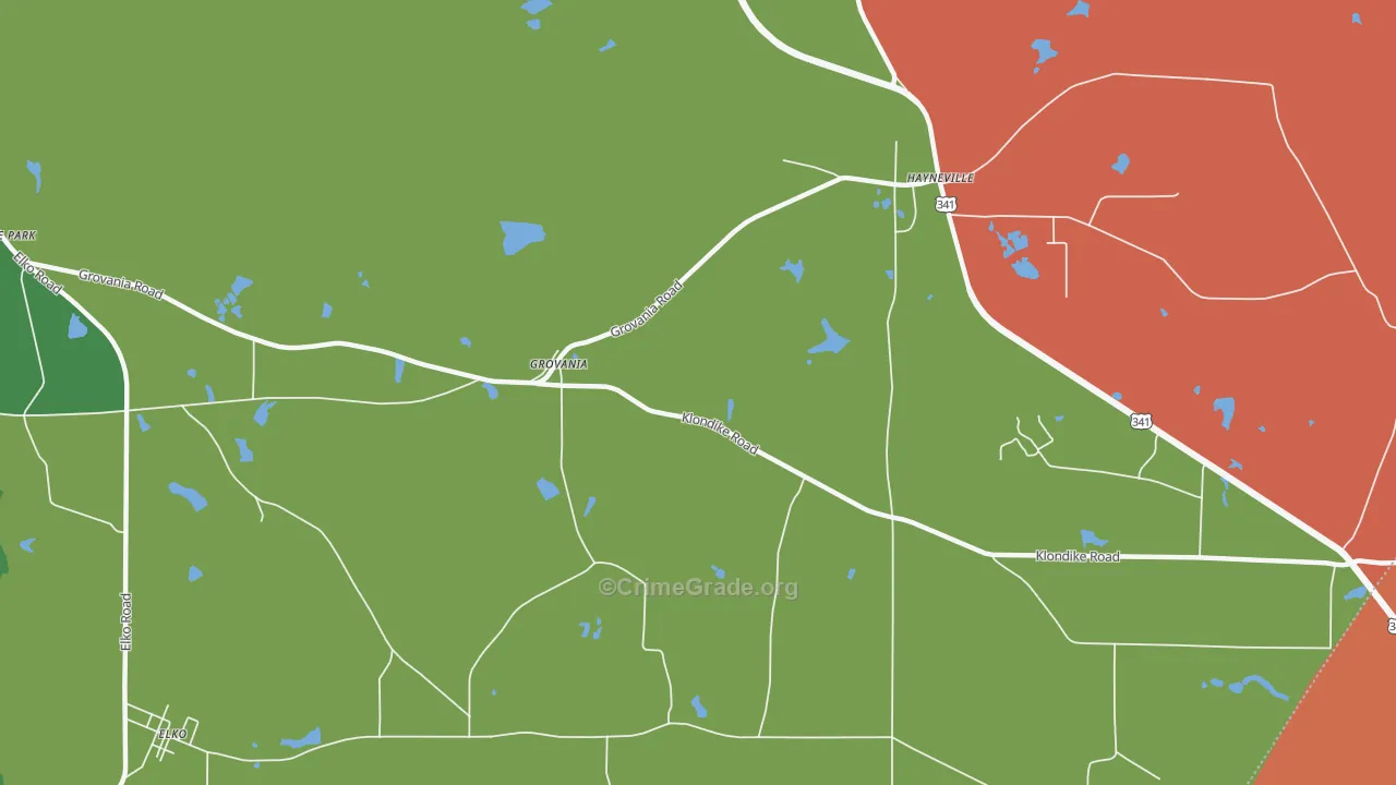 Grovania, GA Map of Arson Rates
