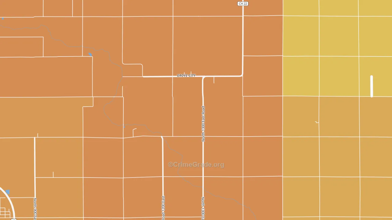 Grove City, IL Map of Arson Rates