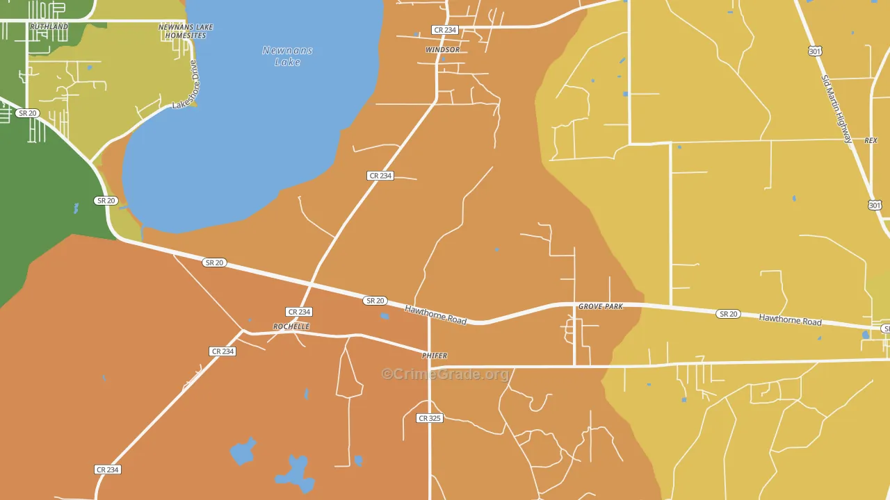 Grove Park, FL Map of Arson Rates