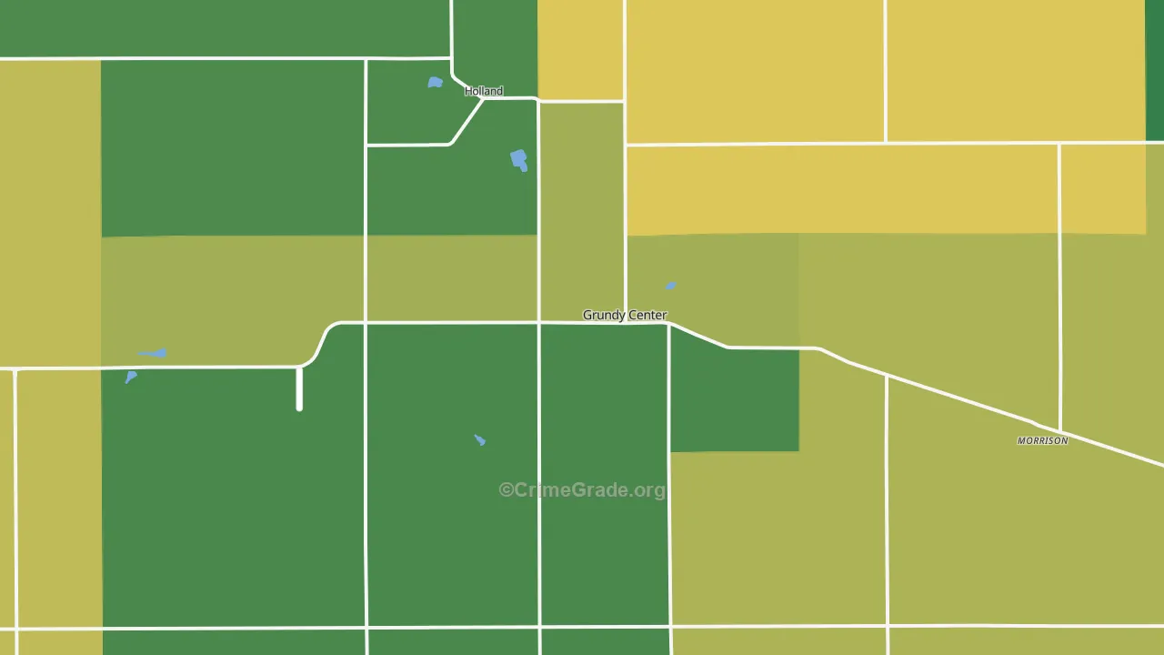 Grundy Center, IA Map of Arson Rates