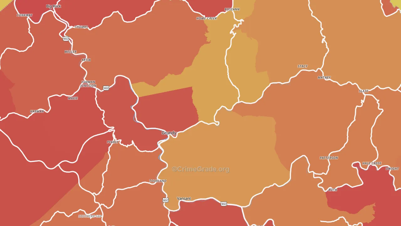Grundy, VA Map of Arson Rates