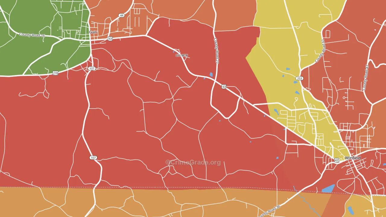 Gu-Win, AL Map of Arson Rates