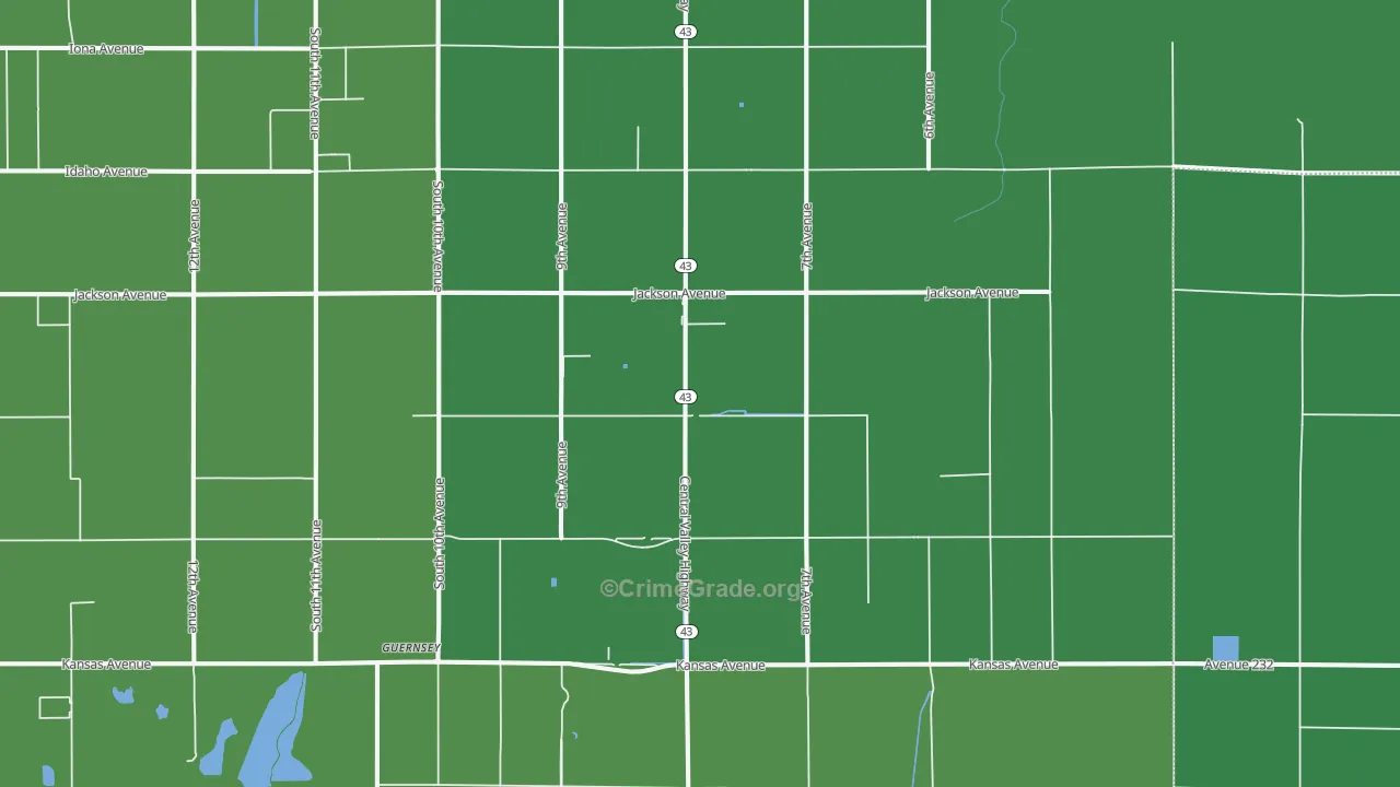 Guernsey, CA Map of Arson Rates