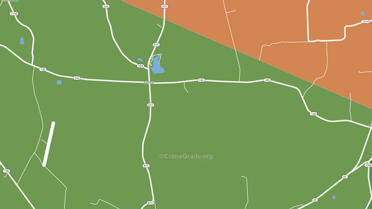 Guffie, KY Map of Arson Rates