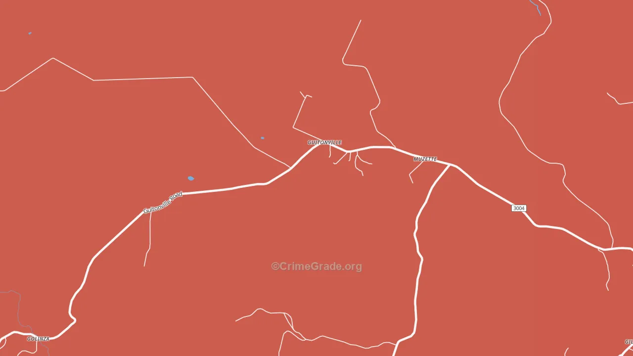 Guitonville, PA Map of Arson Rates