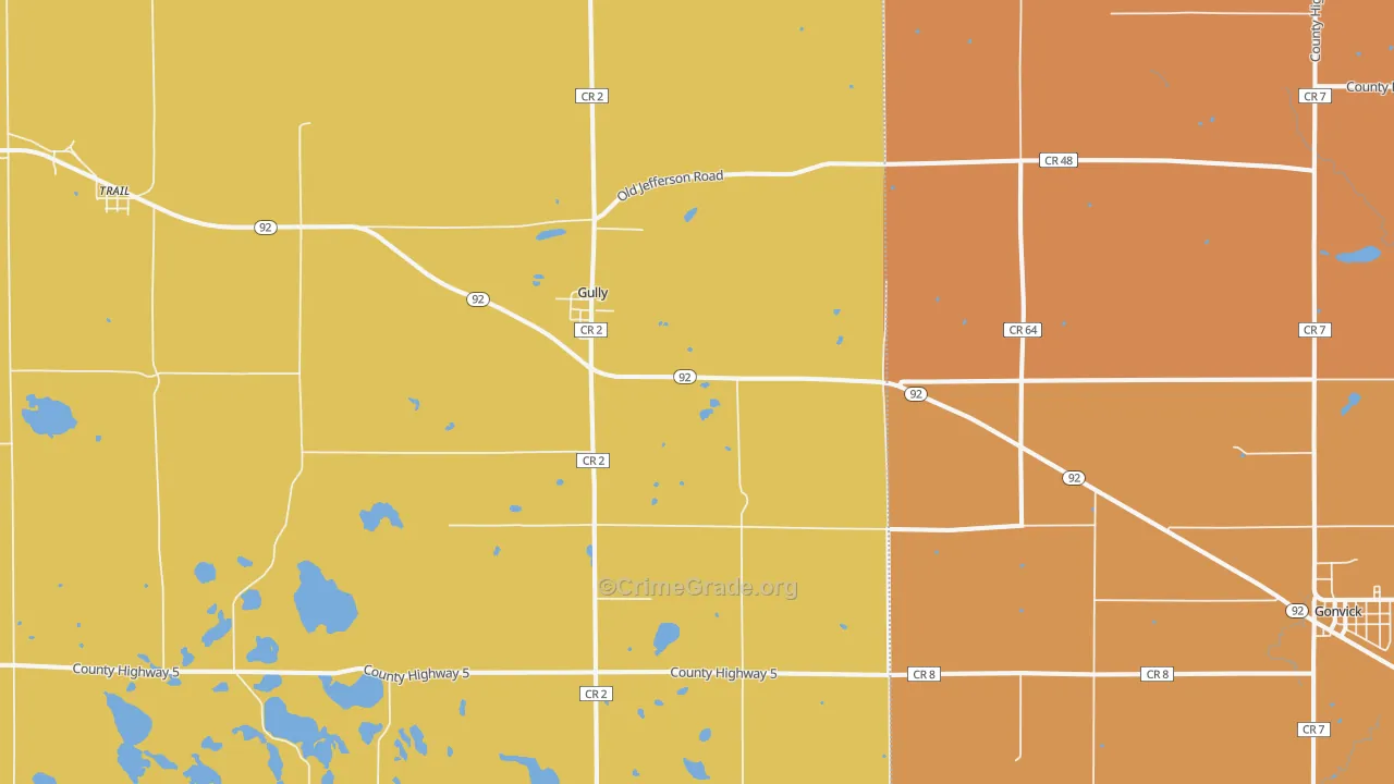 Gully, MN Map of Arson Rates