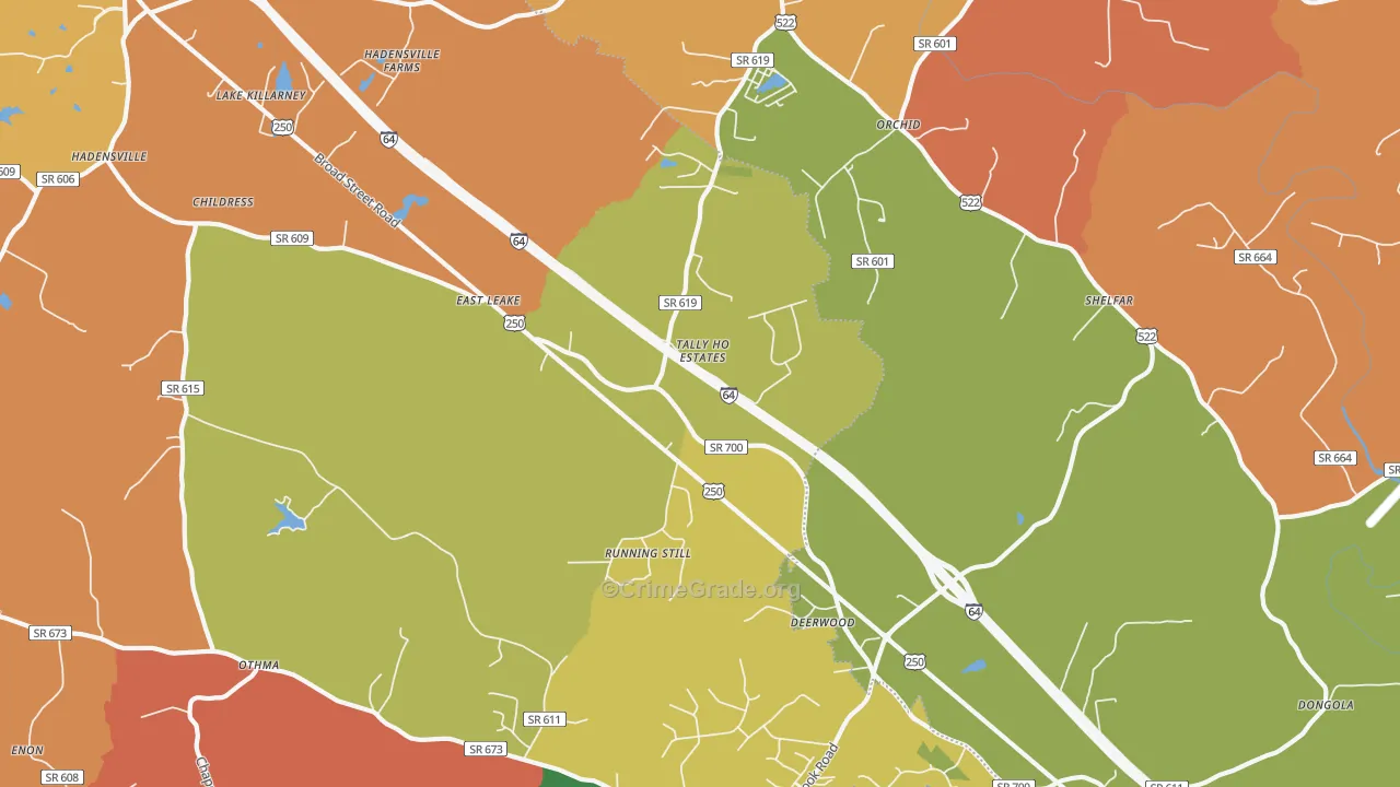 Gum Spring, VA Map of Arson Rates