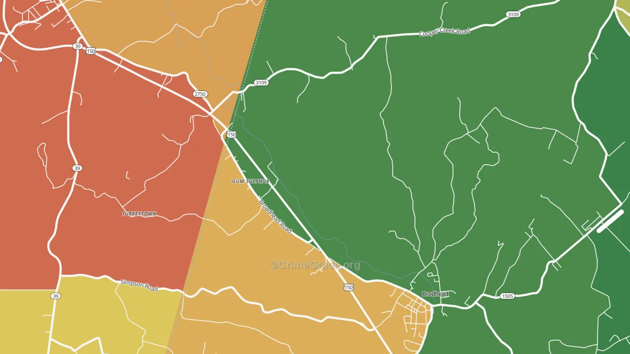 Gum Sulphur, KY Map of Arson Rates