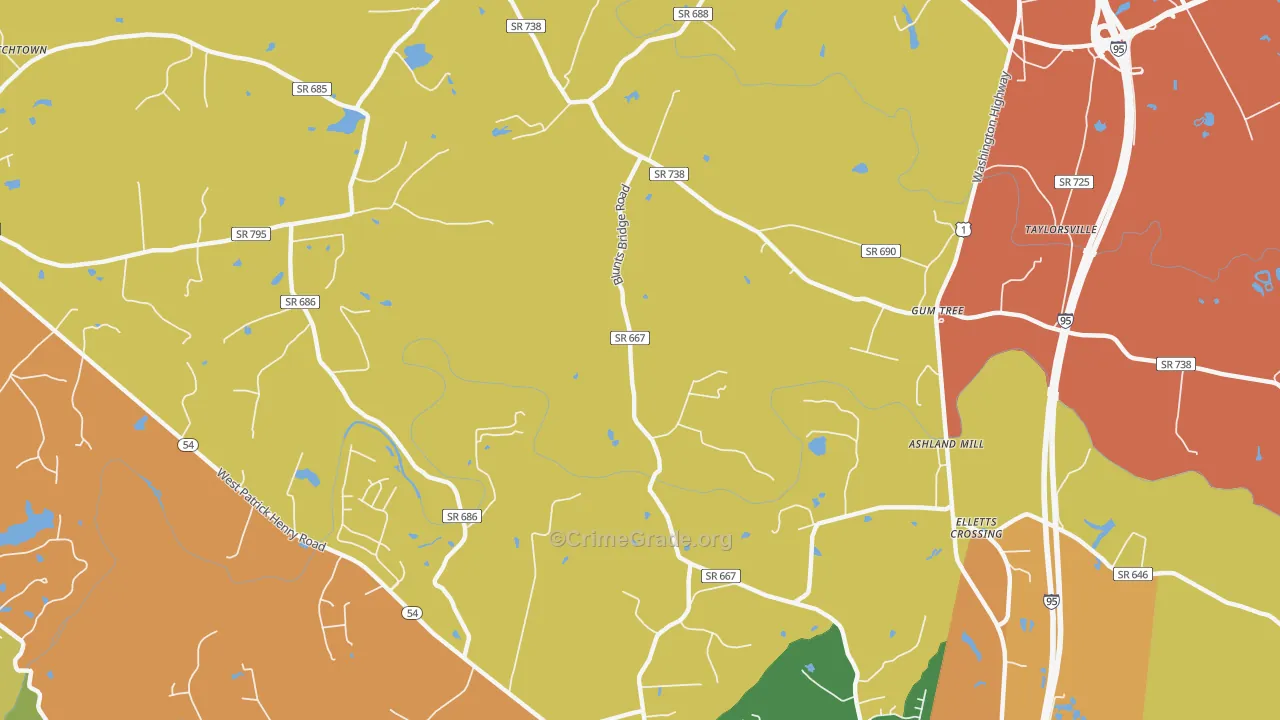 Gum Tree, VA Map of Arson Rates