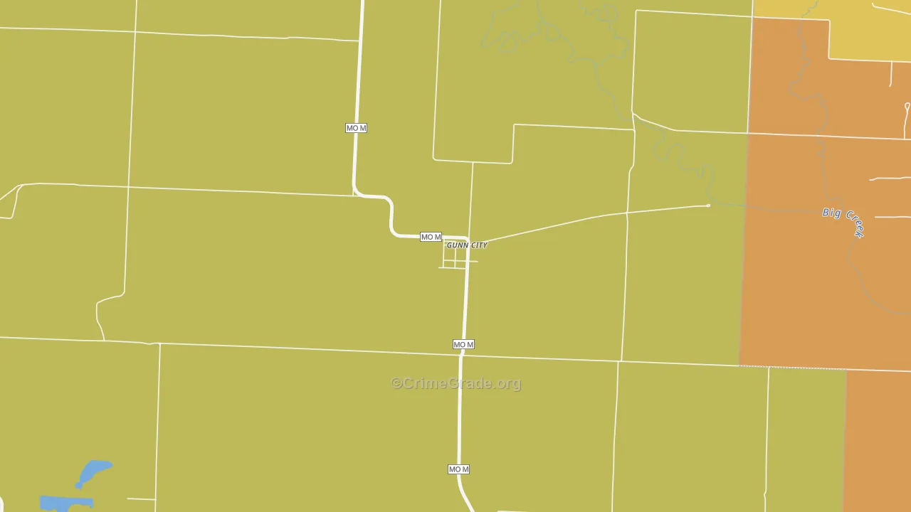 Gunn City, MO Map of Arson Rates