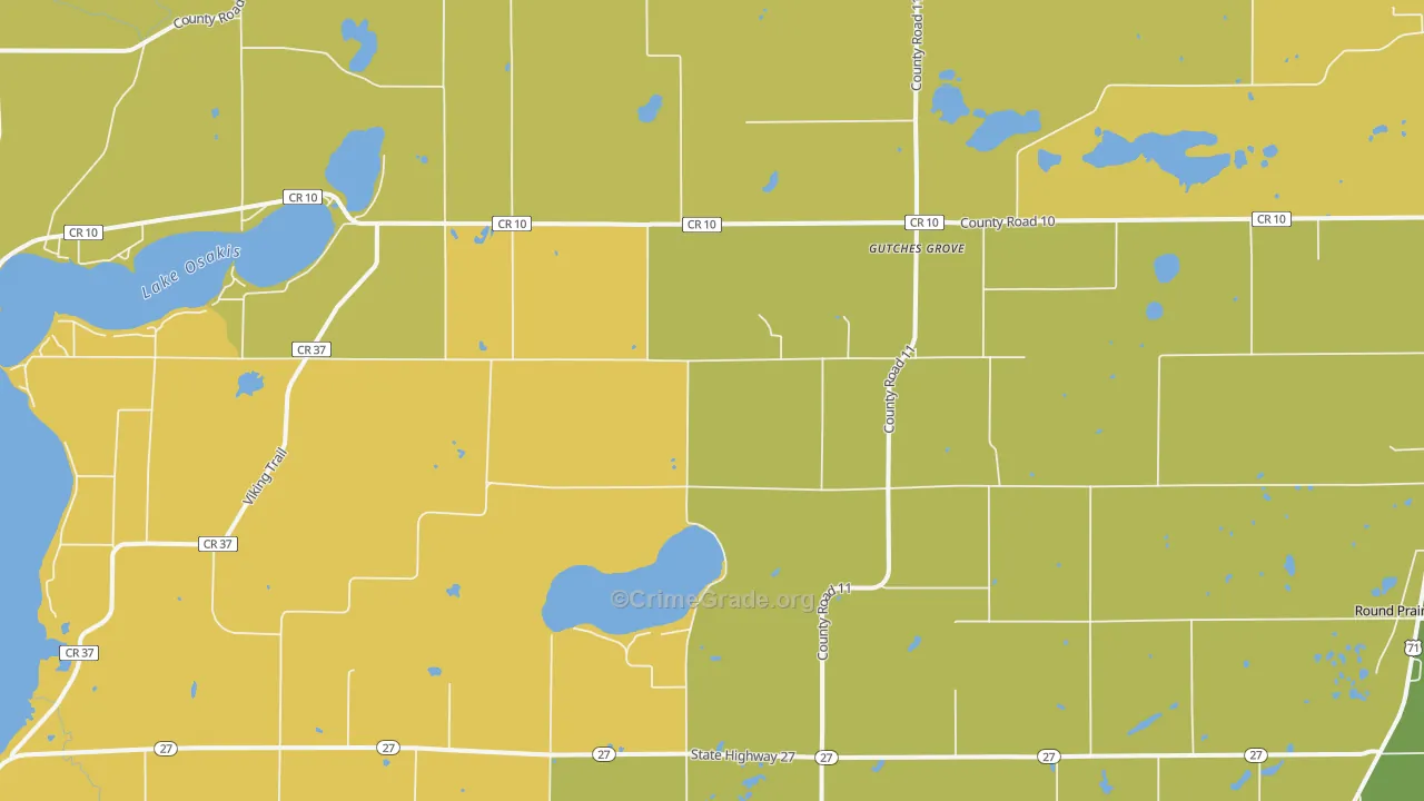 Gutches Grove, MN Map of Arson Rates