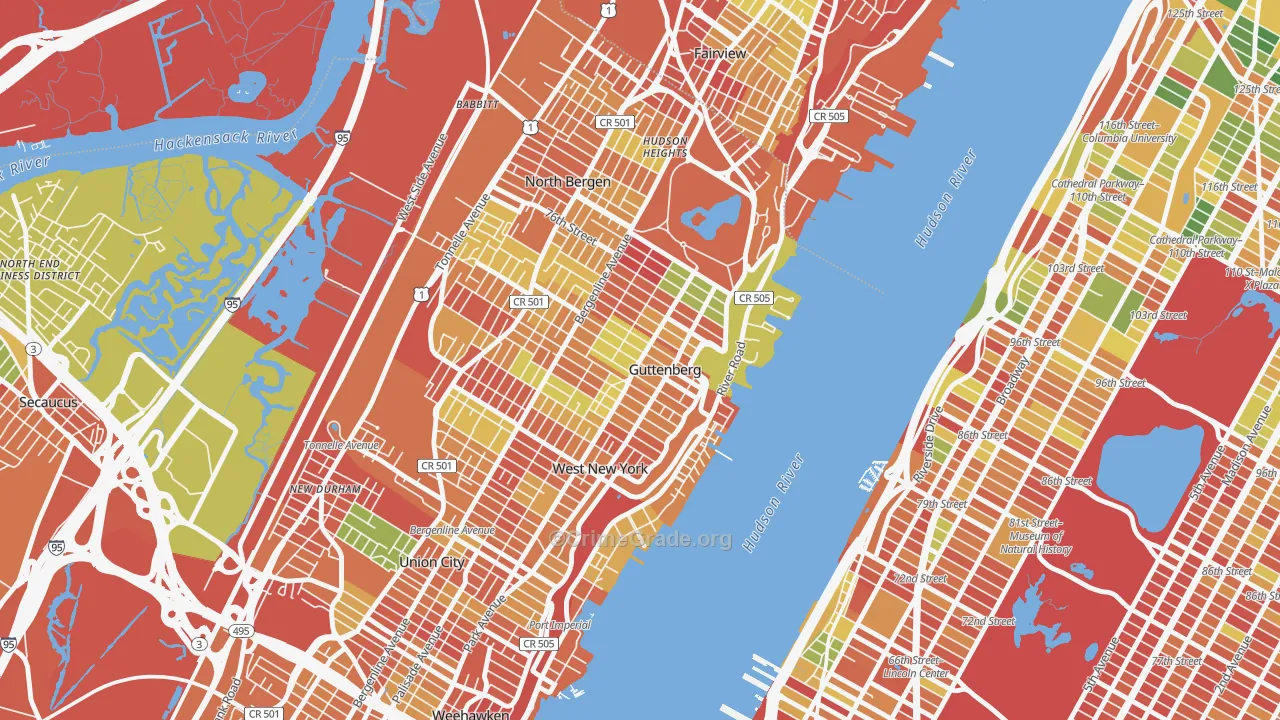 Guttenberg, NJ Map of Arson Rates