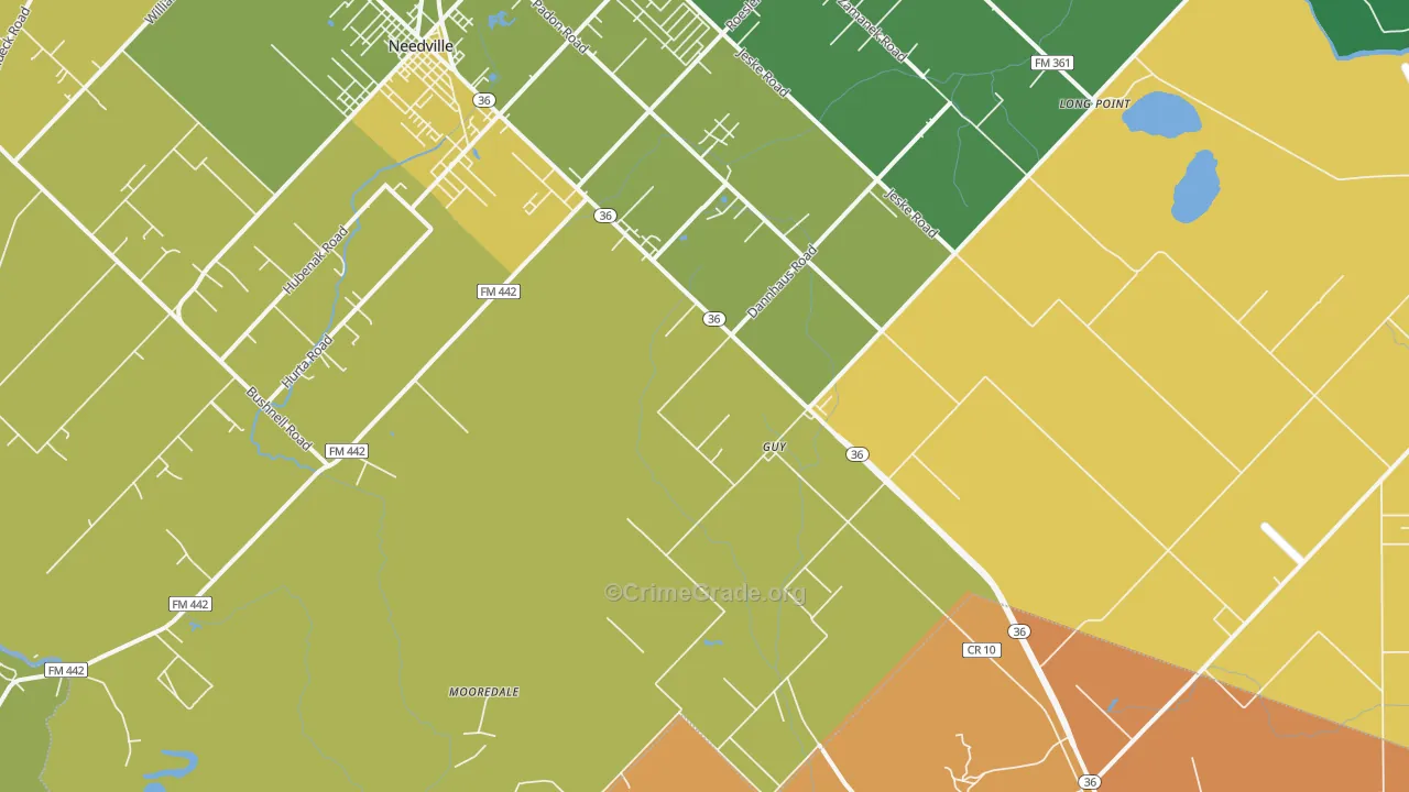 Guy, TX Map of Arson Rates