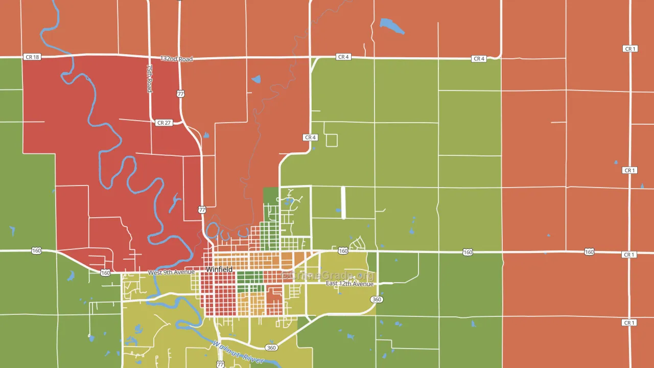 Hackney, KS Map of Arson Rates
