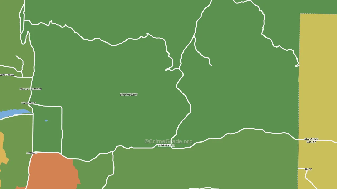 Hagarville, AR Map of Arson Rates