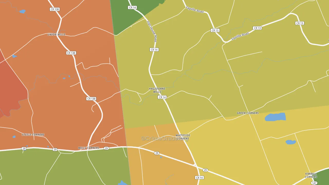 Hagedorns Mills, NY Map of Arson Rates
