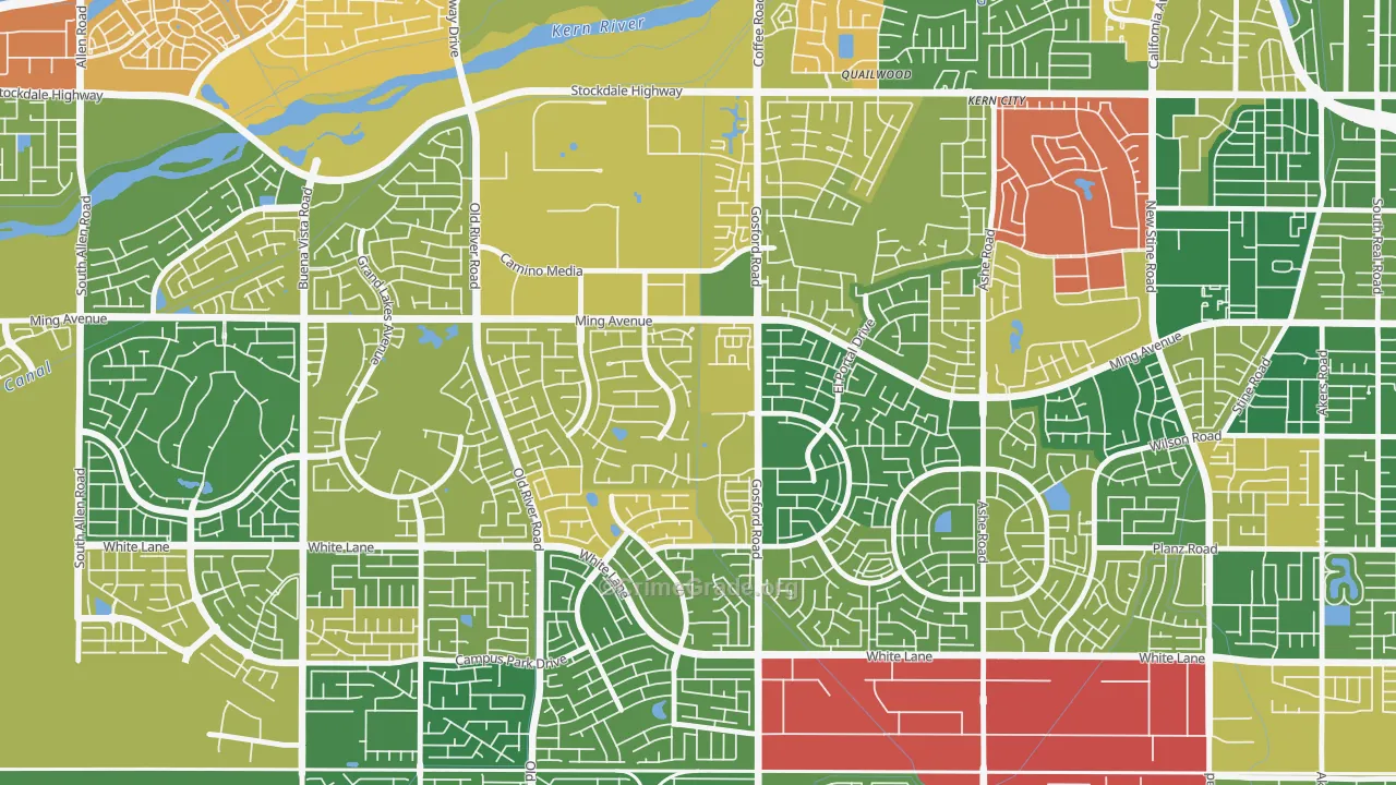 Haggin Oaks, Bakersfield, CA Map of Arson Rates