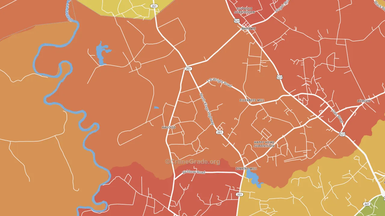 Hagood, SC Map of Arson Rates