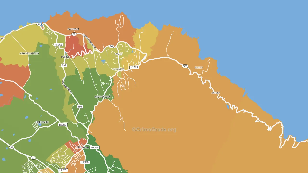 Haiku, HI Map of Arson Rates