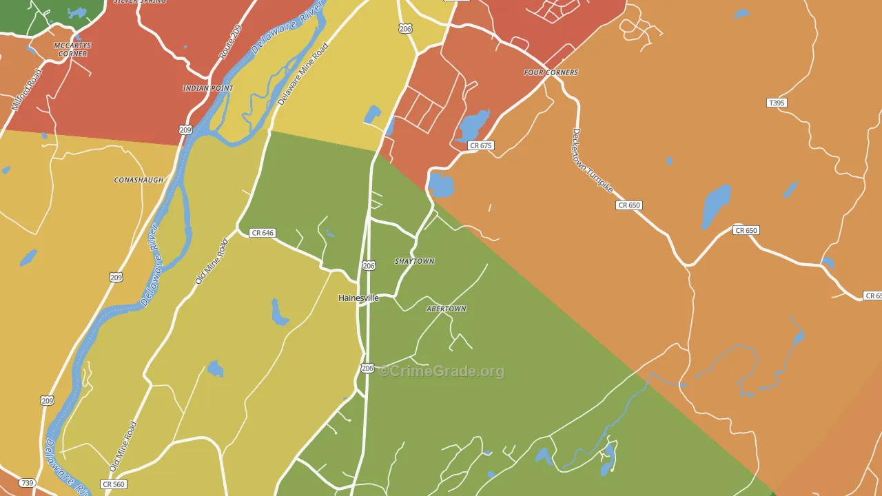 Hainesville, NJ Map of Arson Rates