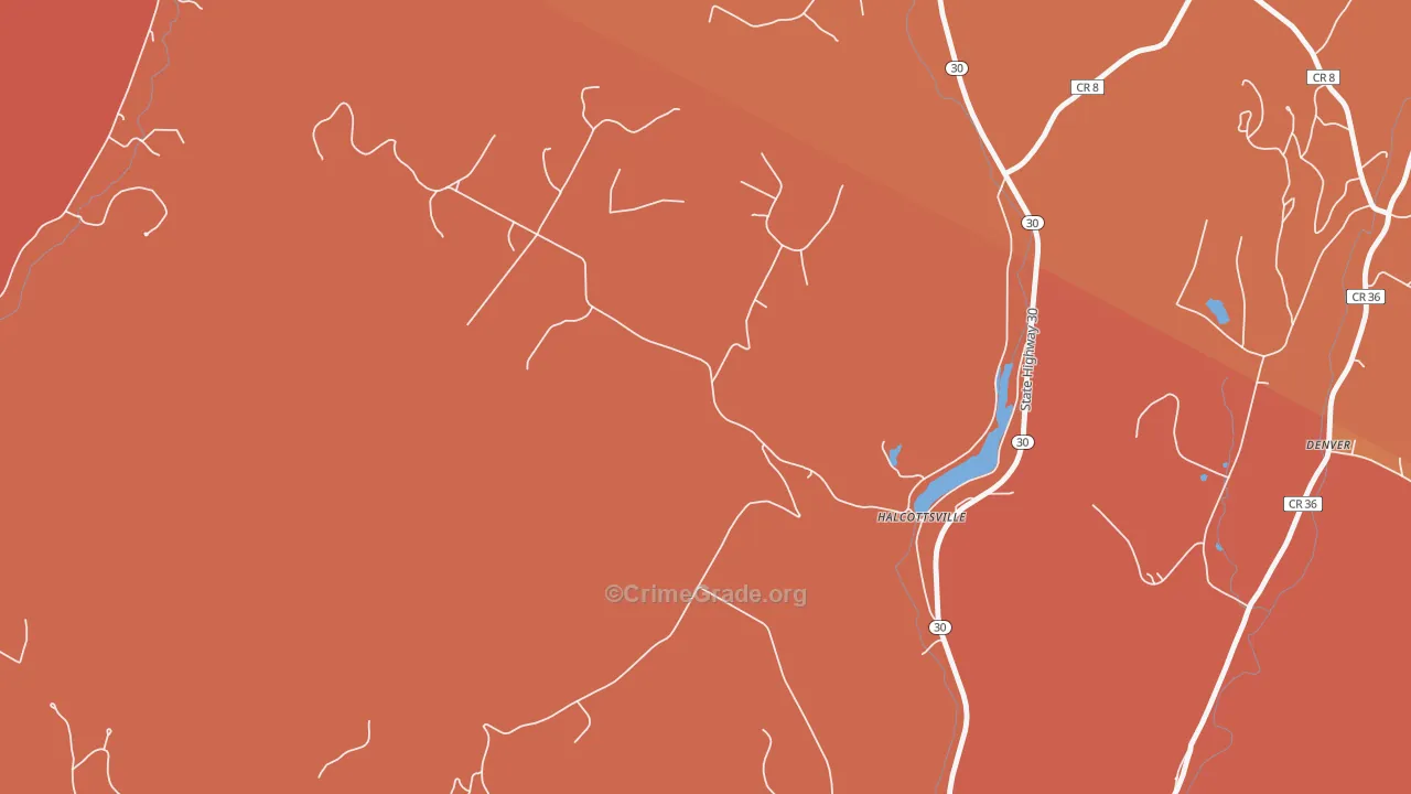 Halcottsville, NY Map of Arson Rates