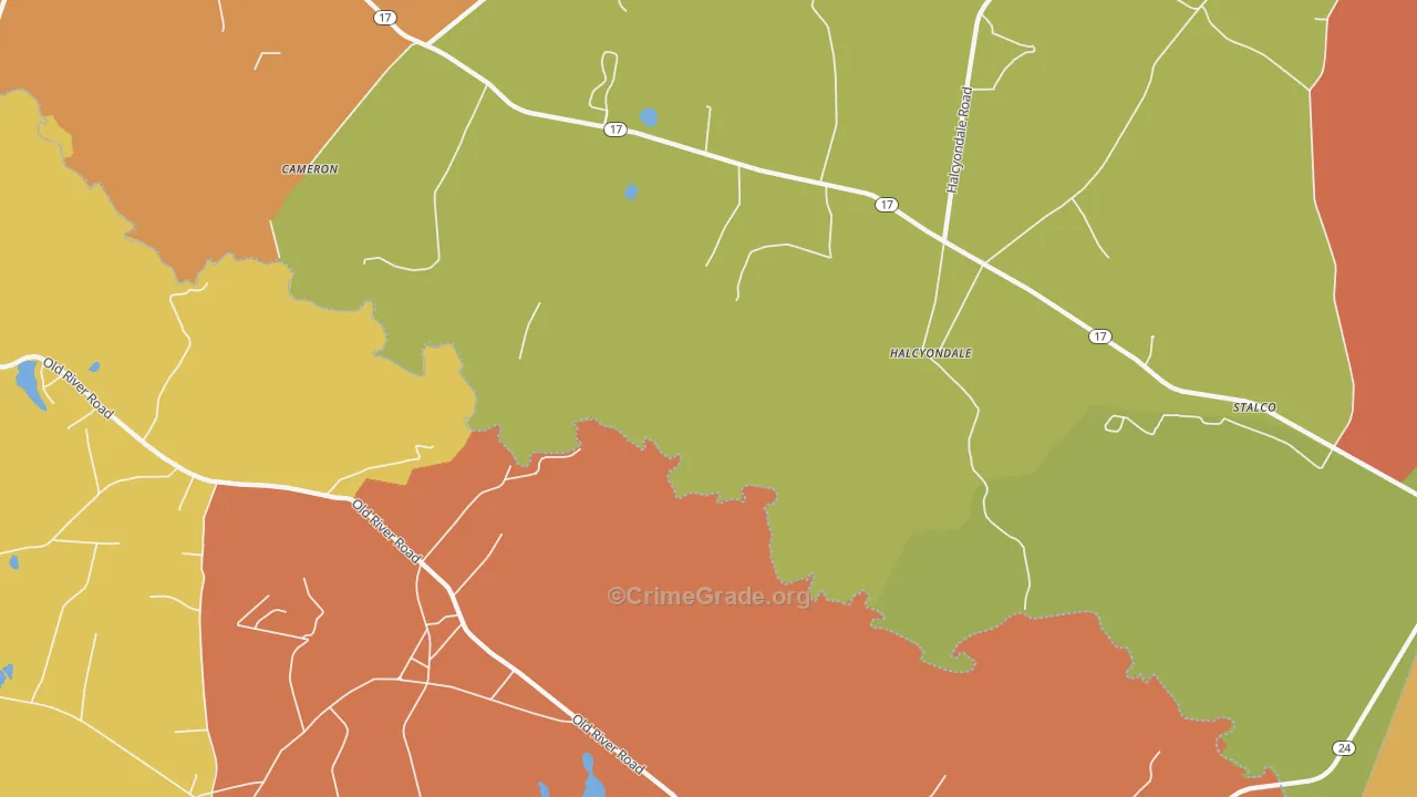Halcyondale, GA Map of Arson Rates