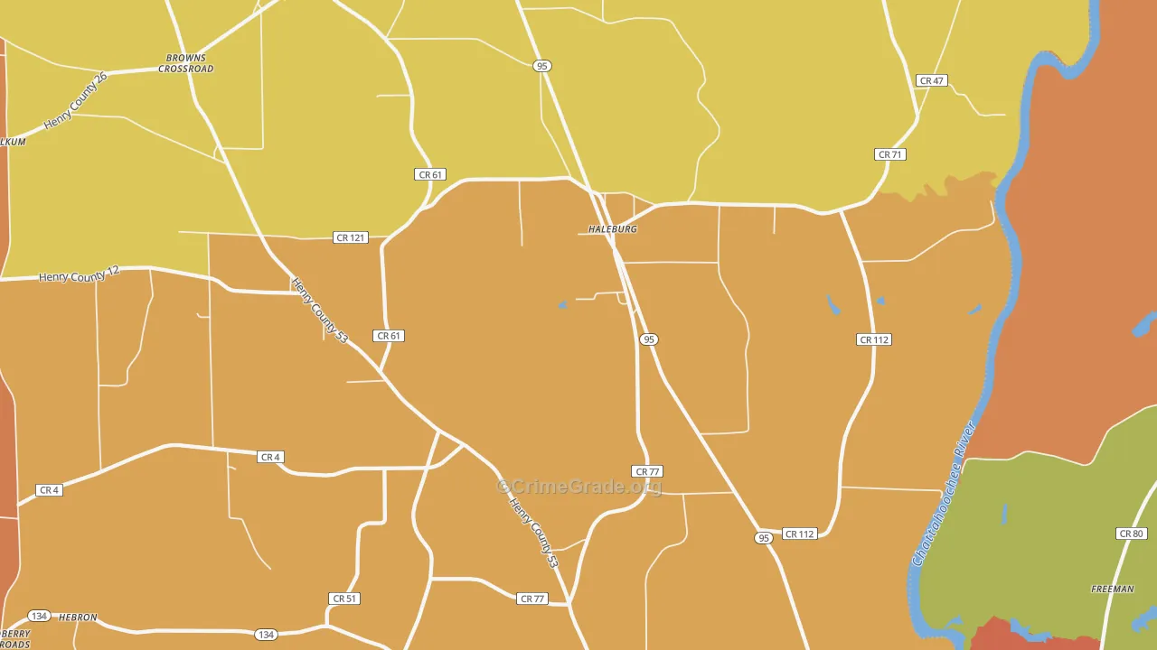 Haleburg, AL Map of Arson Rates
