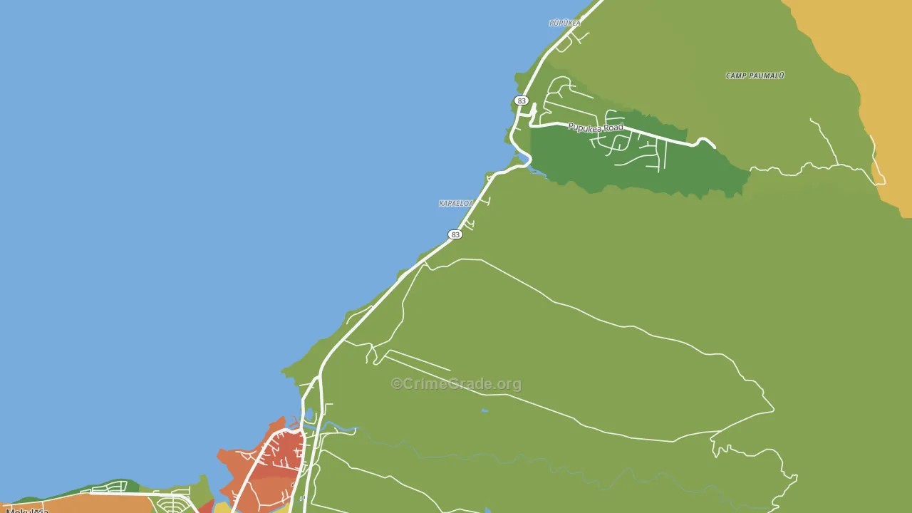Haleiwa, HI Map of Arson Rates