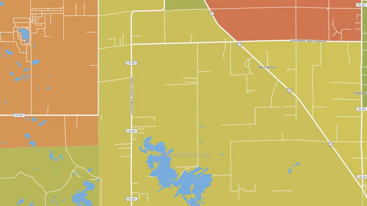 Half Moon, FL Map of Arson Rates