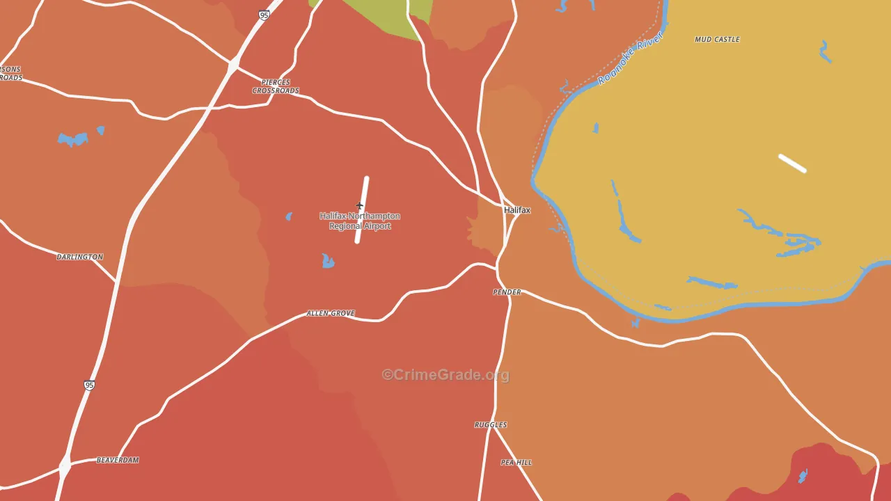 Halifax, NC Map of Arson Rates
