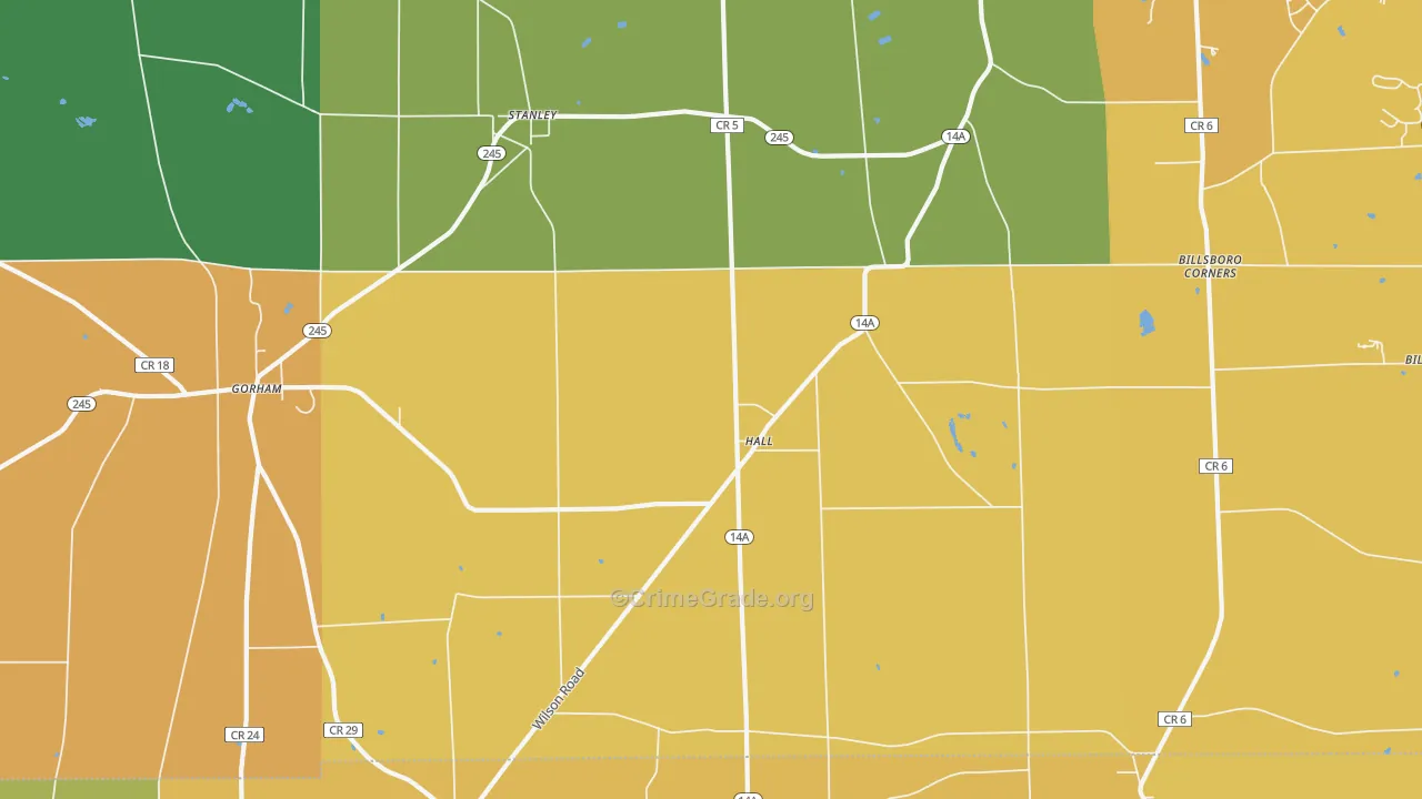Hall, NY Map of Arson Rates