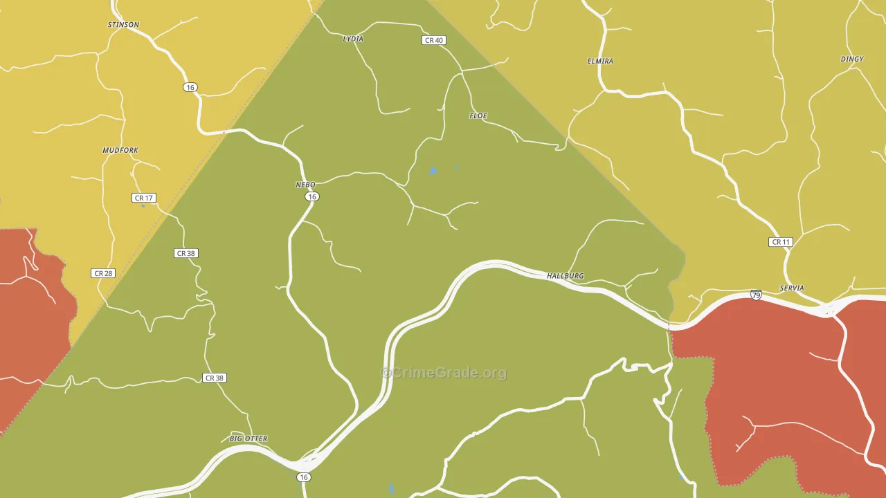 Hallburg, WV Map of Arson Rates