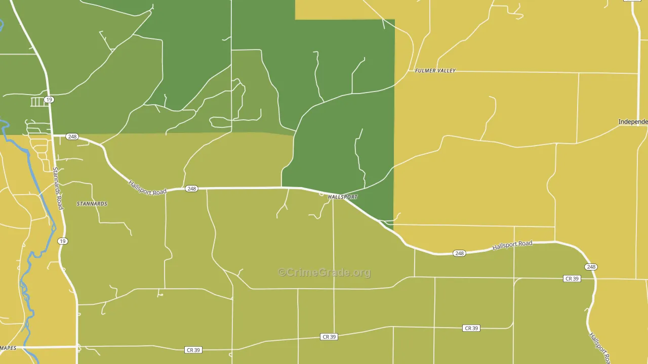 Hallsport, NY Map of Arson Rates