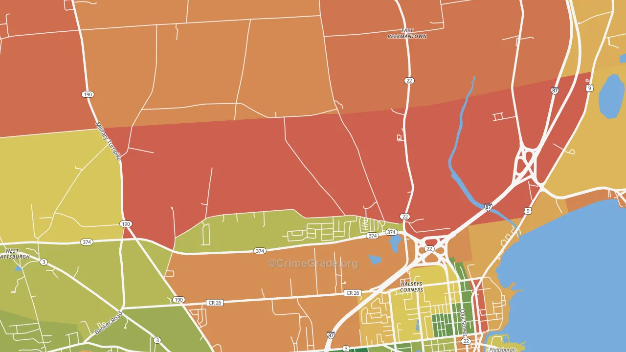 Halseys Corners, NY Map of Arson Rates