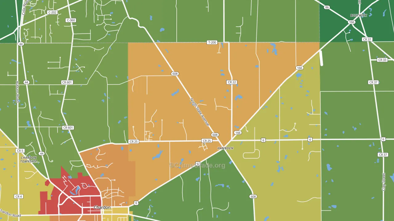 Hambden, OH Map of Arson Rates