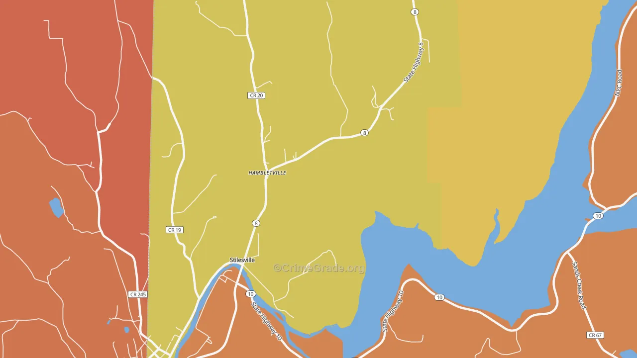 Hambletville, NY Map of Arson Rates