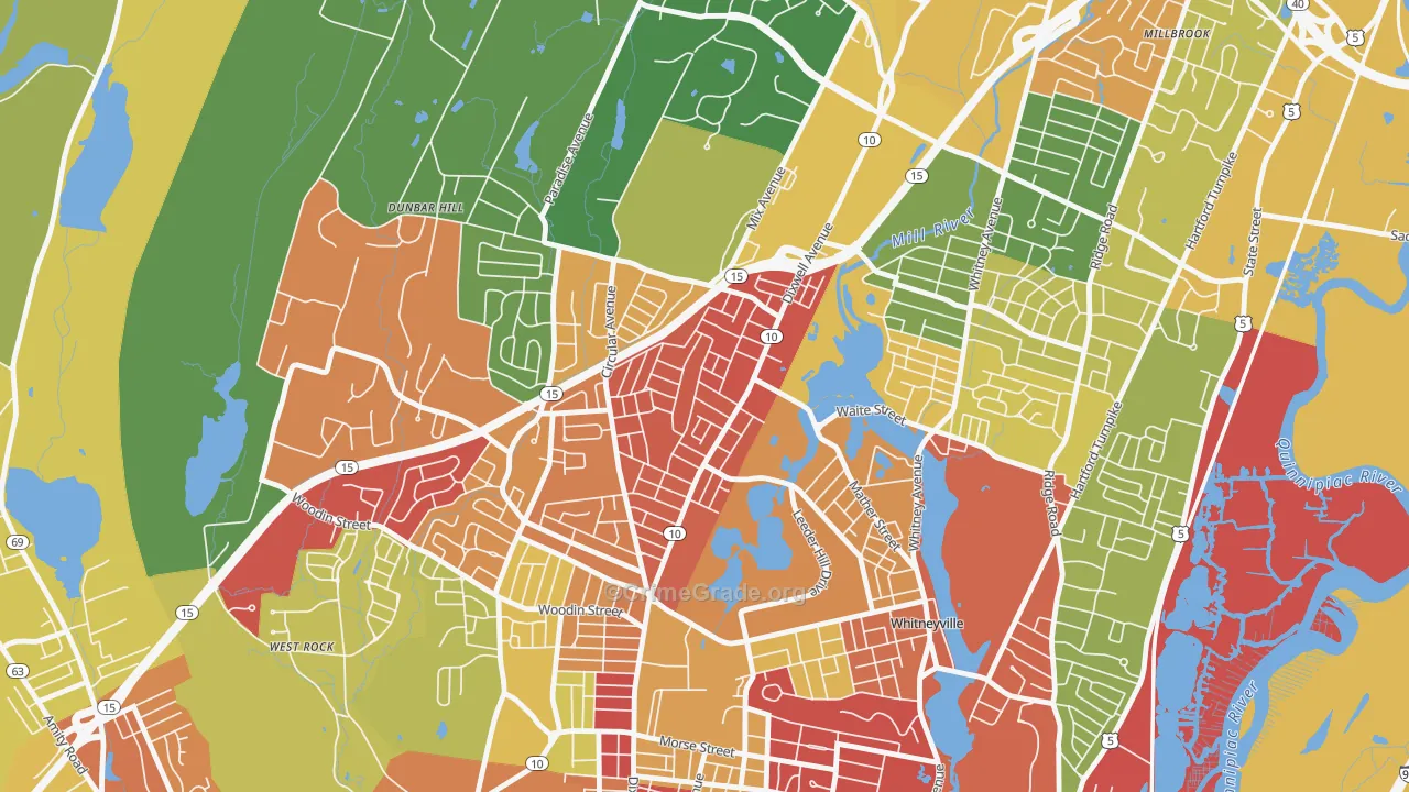 Hamden Plains, Hamden, CT Map of Arson Rates