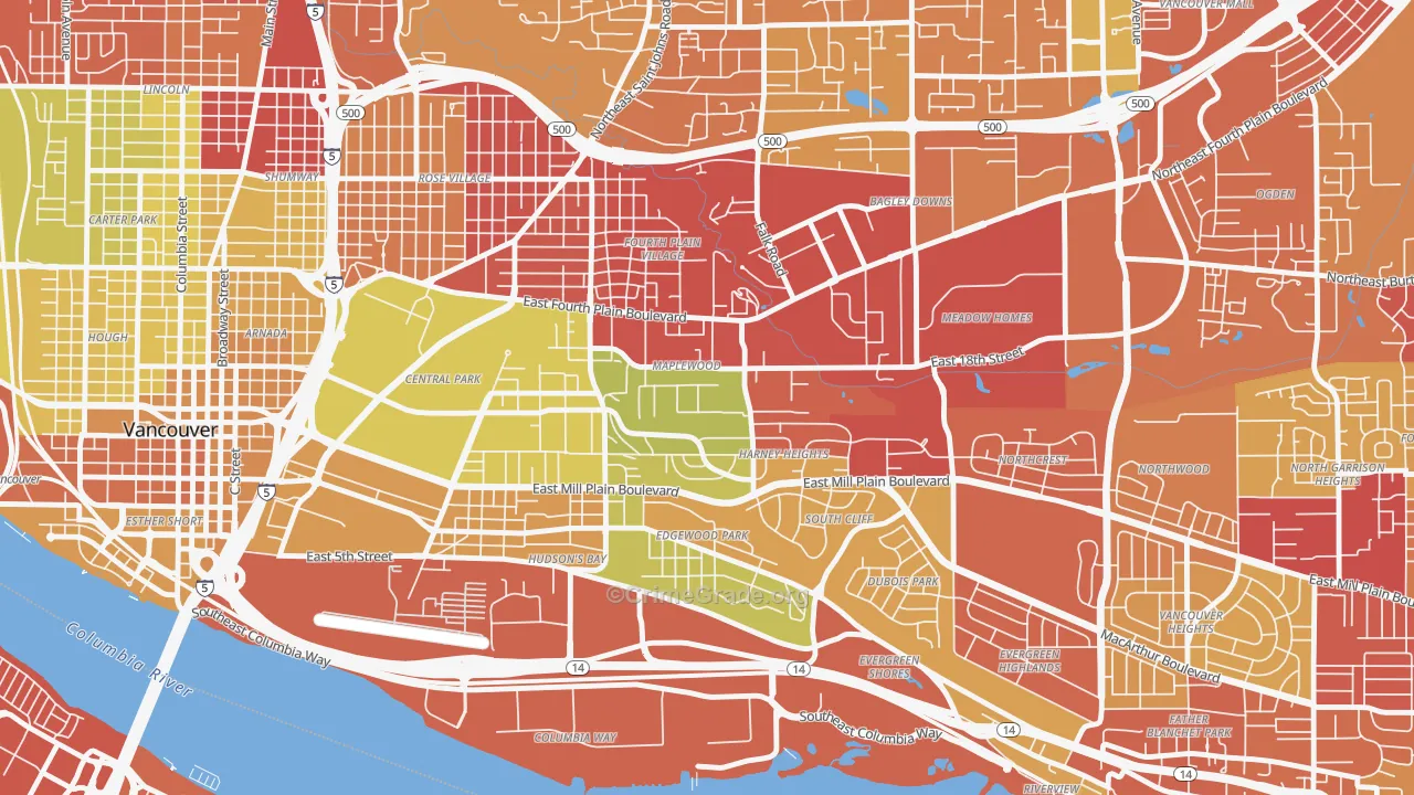 Hamey Heights, Vancouver, WA Map of Arson Rates