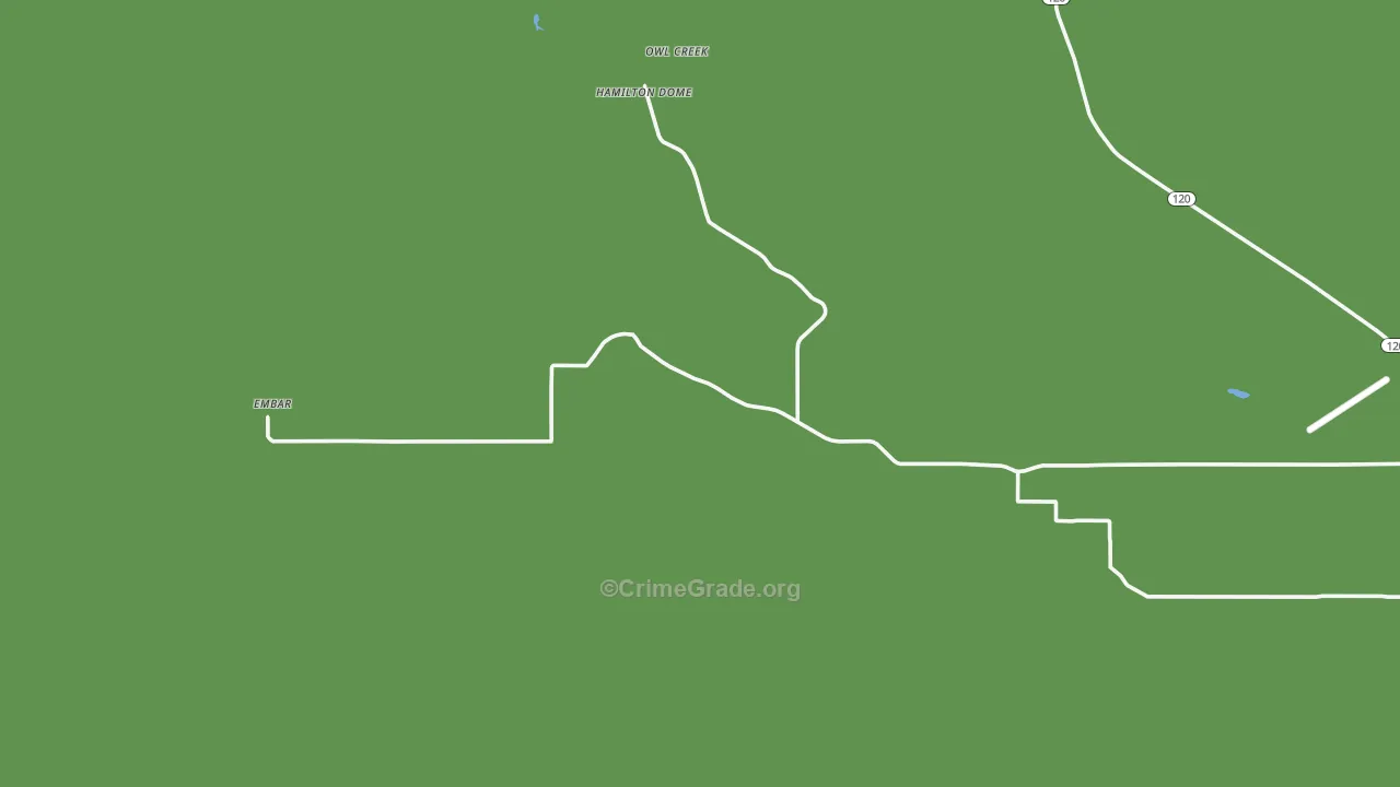 Hamilton Dome, WY Map of Arson Rates