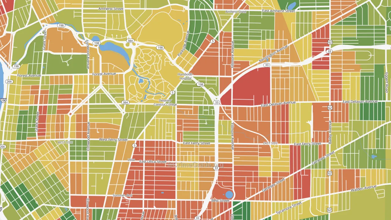 Hamlin Park, Buffalo, NY Map of Arson Rates