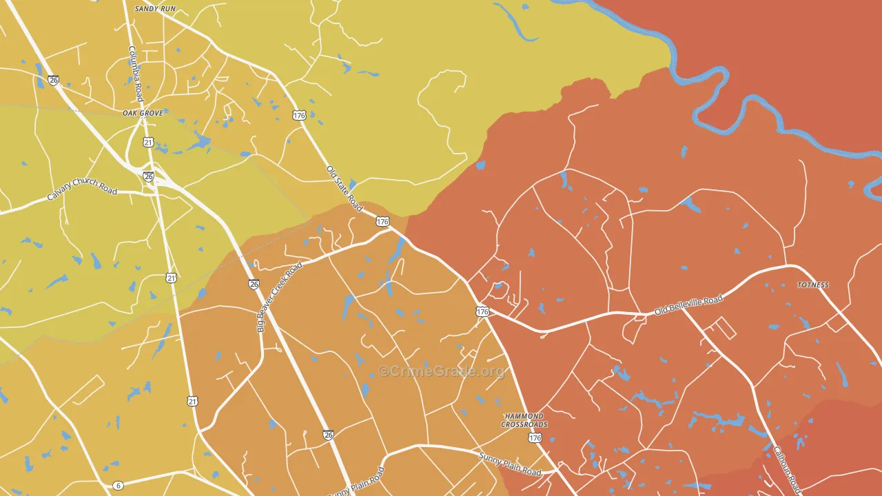 Hammond Crossroads, SC Map of Arson Rates