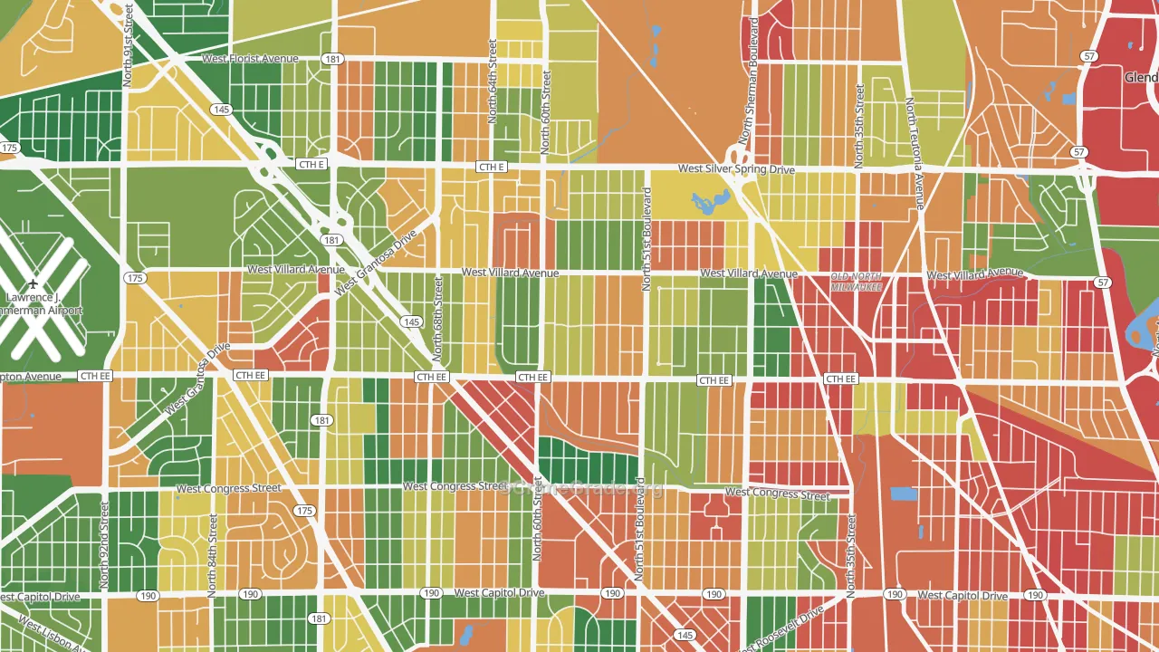 Hampton Heights, Milwaukee, WI Map of Arson Rates