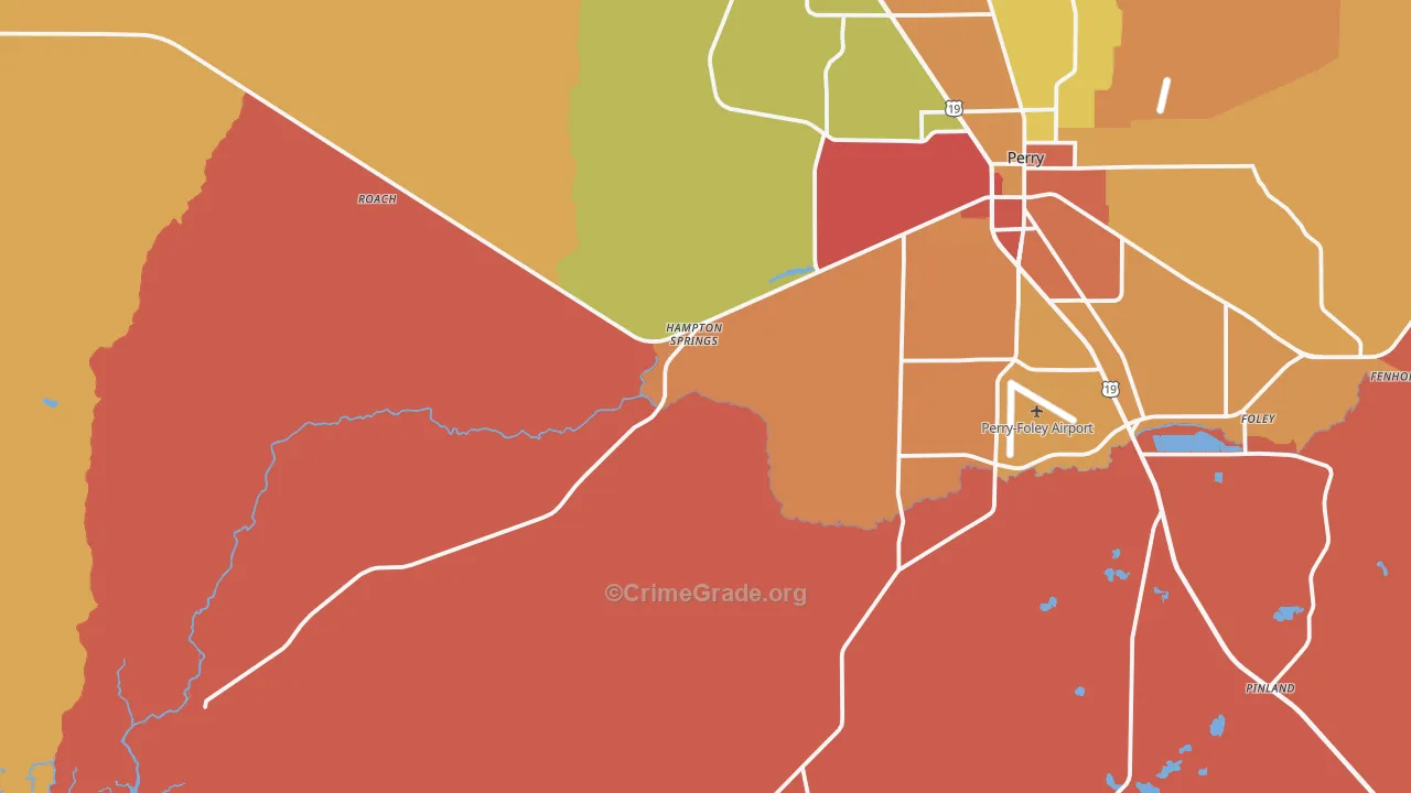 Hampton Springs, FL Map of Arson Rates