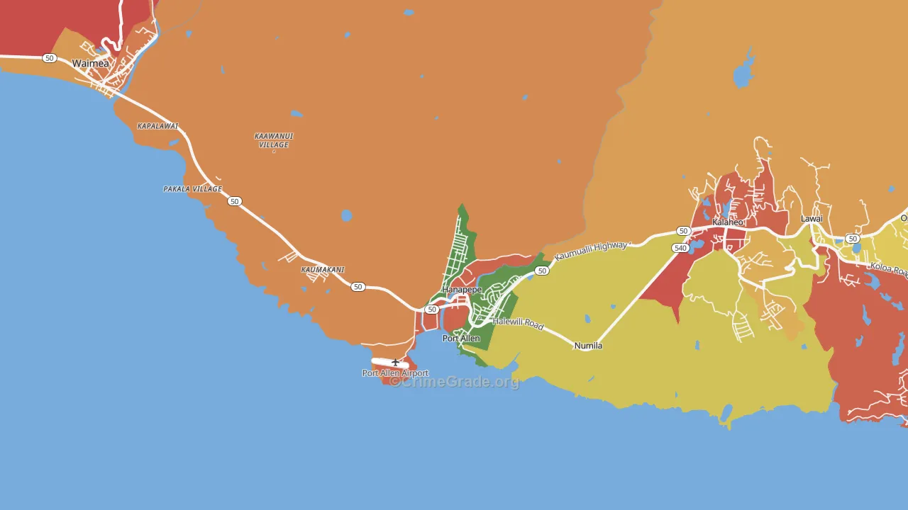 Hanapepe, HI Map of Arson Rates