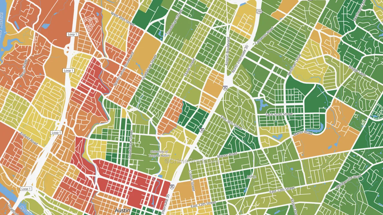 Hancock, Austin, TX Map of Arson Rates