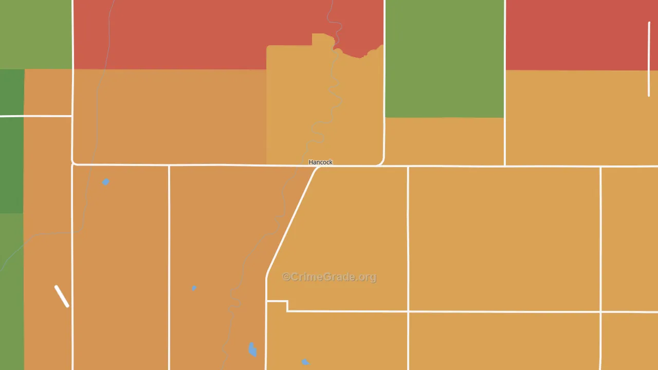 Hancock, IA Map of Arson Rates
