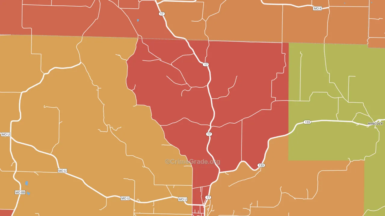 Hancock, MO Map of Arson Rates